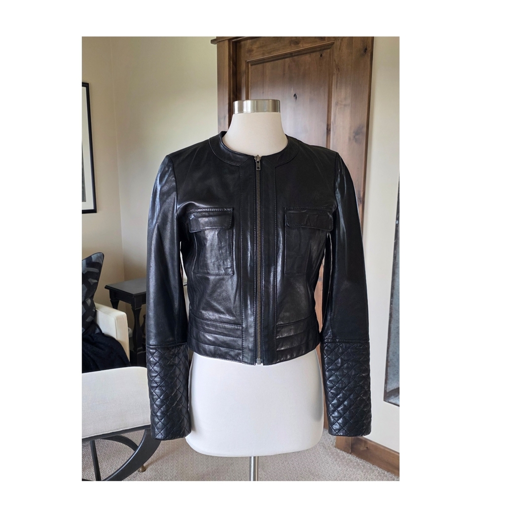 SOLD Trouvé Black Leather Moto Jacket